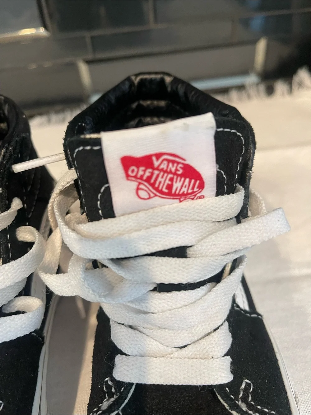 Vans Black & White Kids High-Top Skate Sneakers